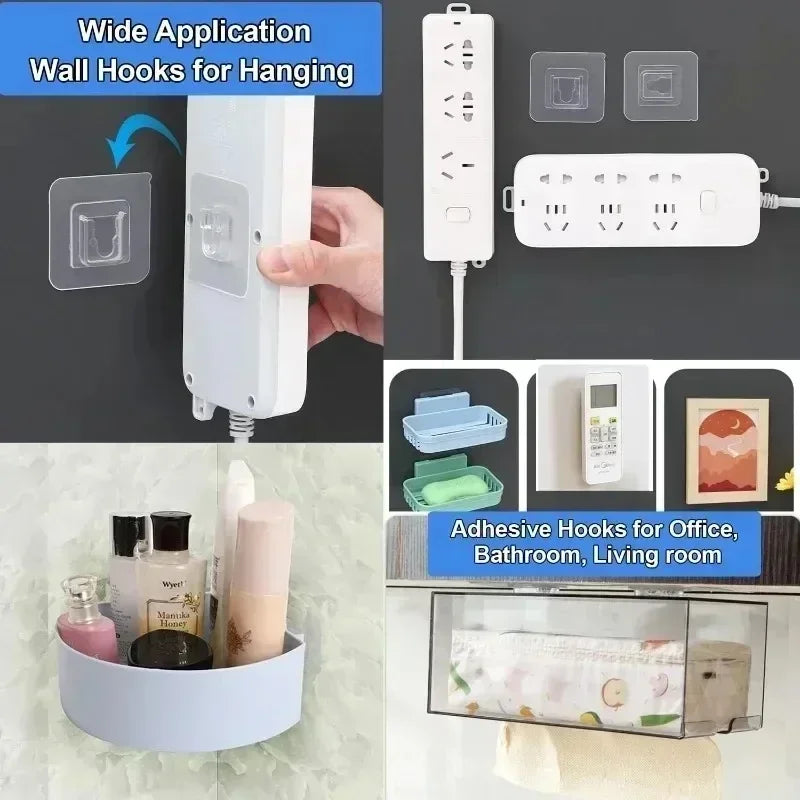 Double-Sided Transparent Wall Hooks