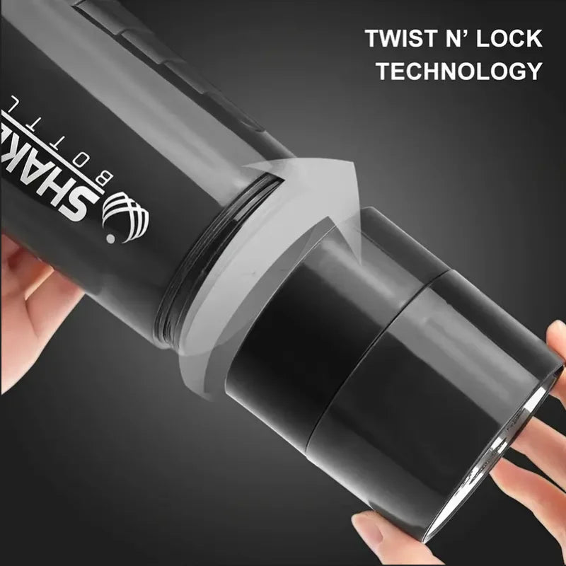 2-Tier Protein Shaker Bottle with Powder Storage – Sports & Gym Water Bottl