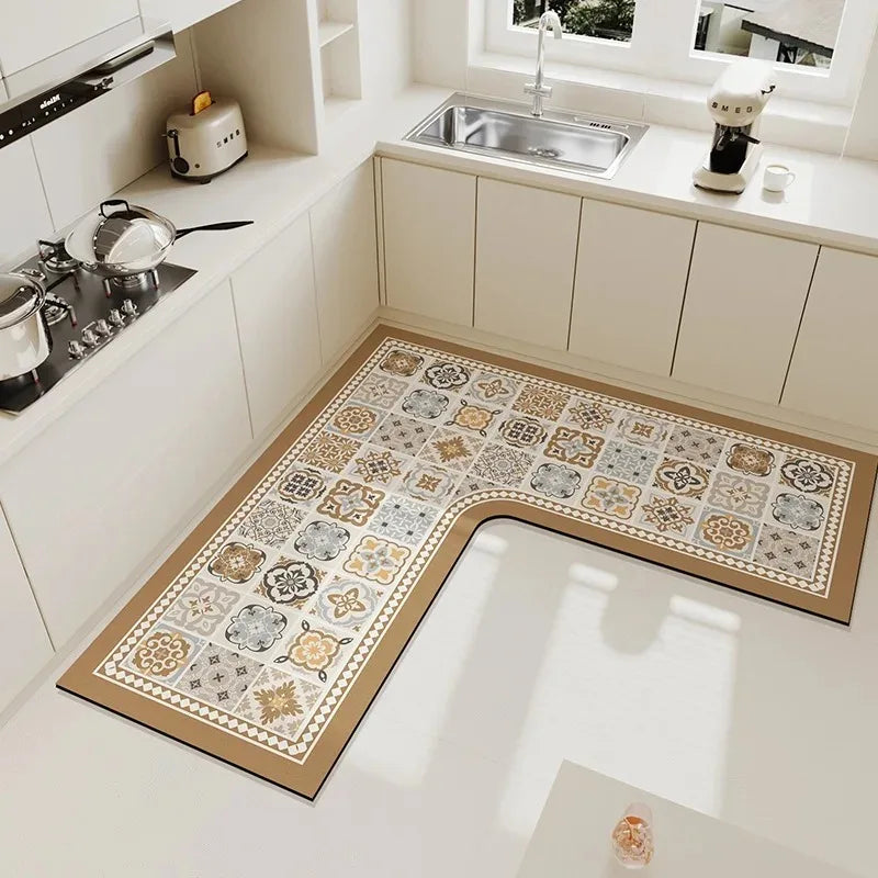 Light Luxury Simple Decorate Kitchen Carpet L-shaped