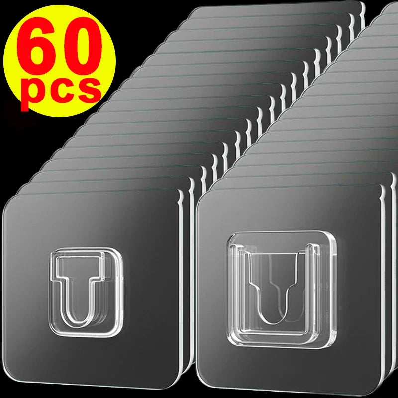 Double-Sided Transparent Wall Hooks