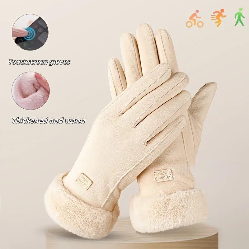 Ladies' winter and autumn outdoor warm gloves