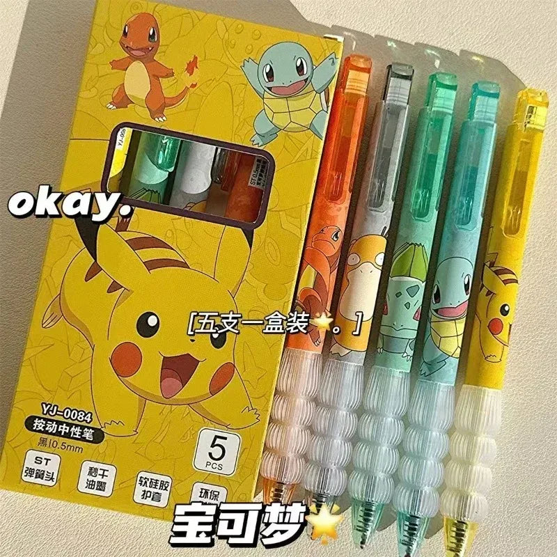 5-Pack Pokémon Cartoon Gel Pens