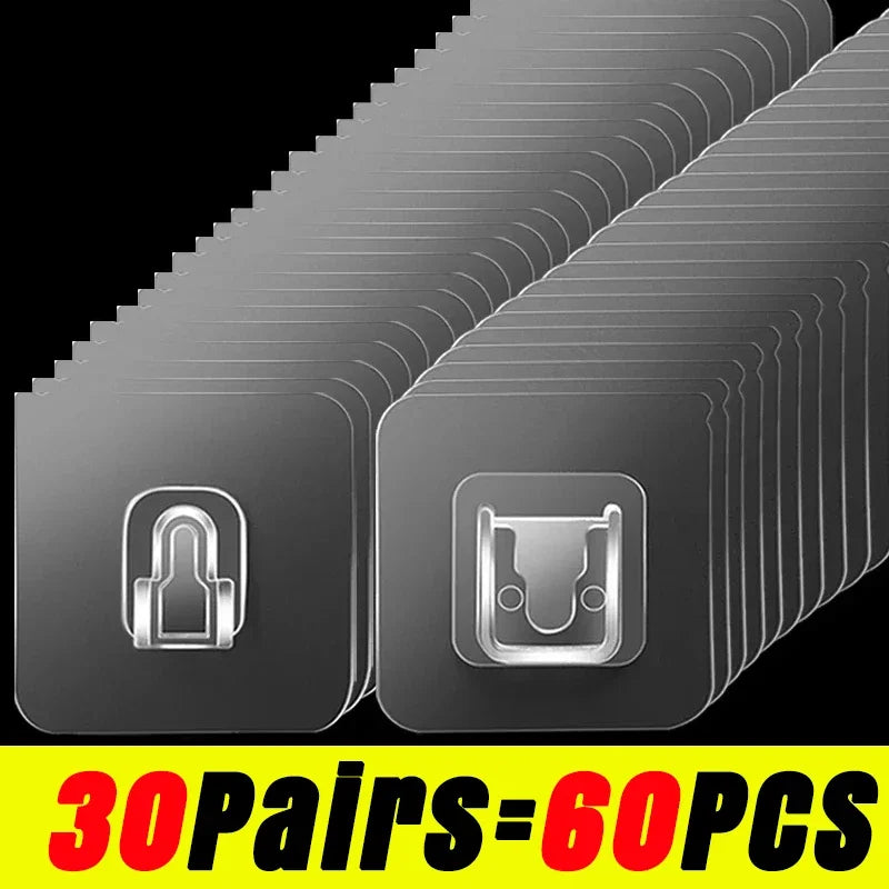 Double-Sided Transparent Wall Hooks