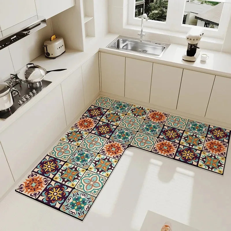 Light Luxury Simple Decorate Kitchen Carpet L-shaped