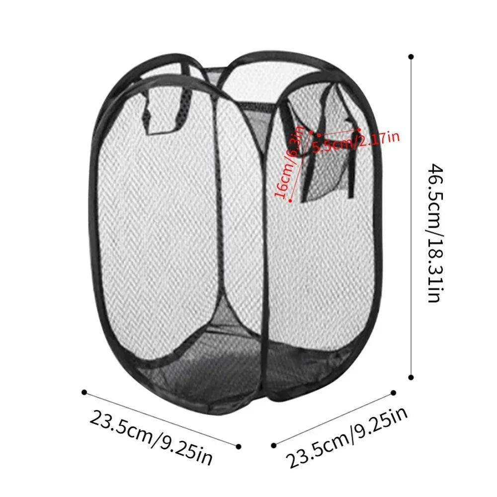 Portable Mesh Pop Up Laundry Hamper Wide Opening