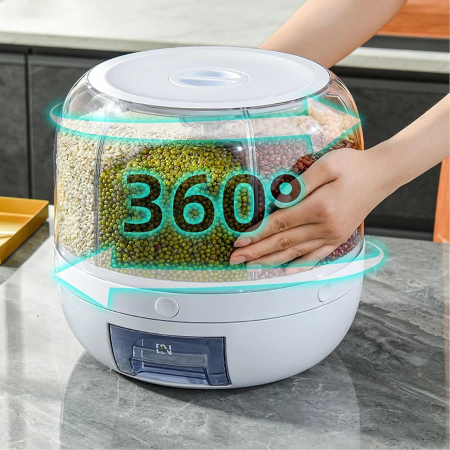 360° Rotating 6-Grid Food Dispenser
