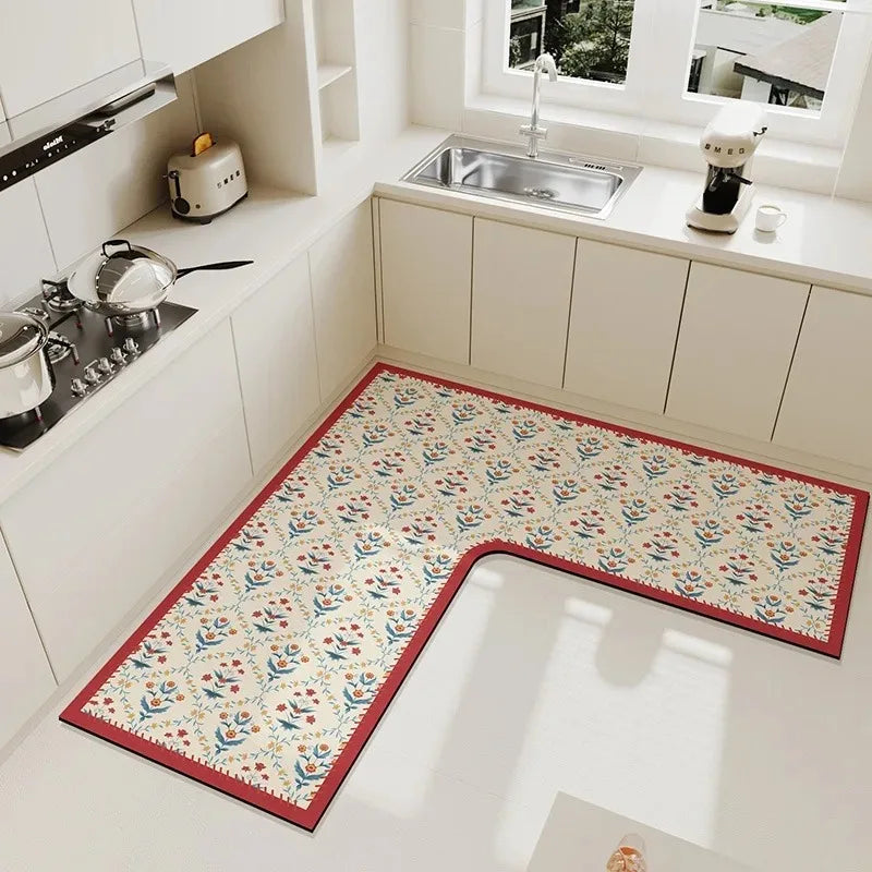 Light Luxury Simple Decorate Kitchen Carpet L-shaped