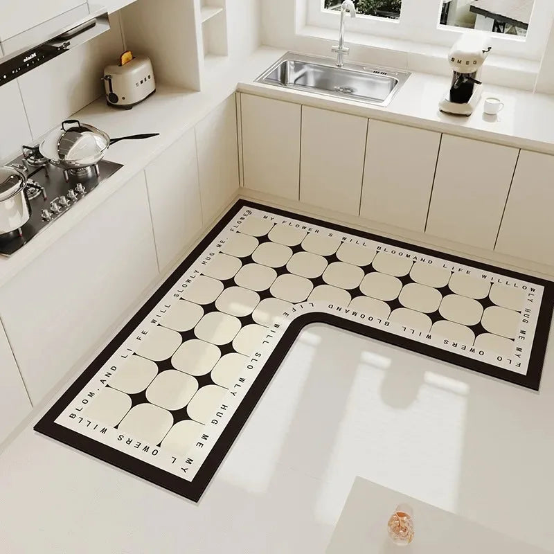 Light Luxury Simple Decorate Kitchen Carpet L-shaped
