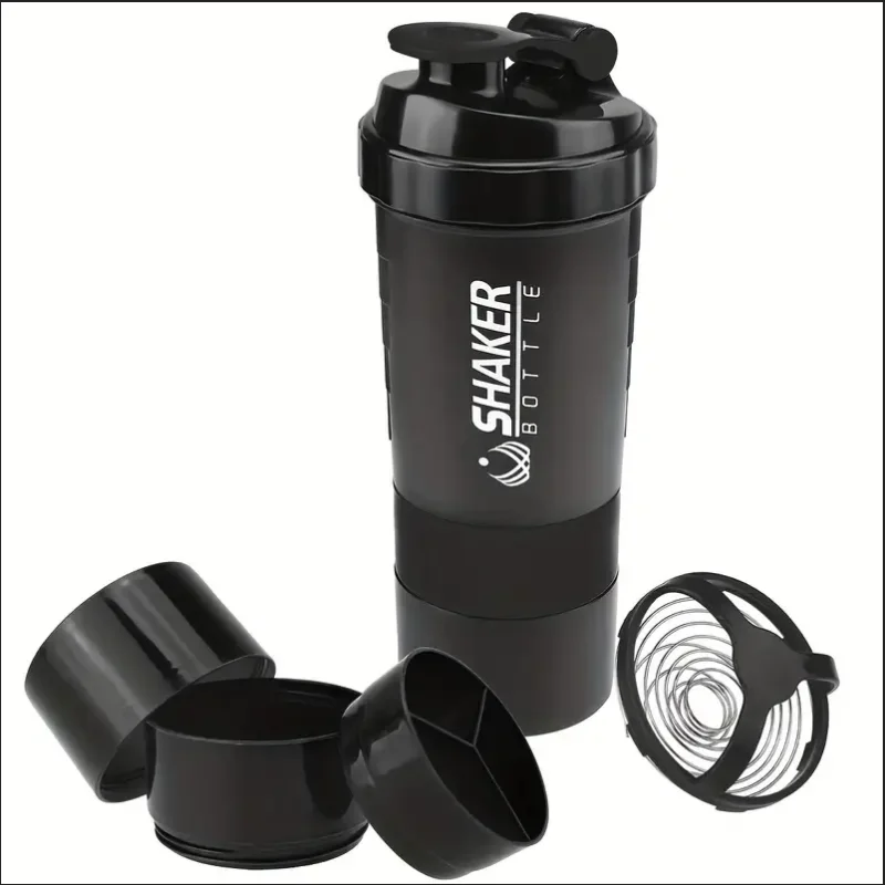 2-Tier Protein Shaker Bottle with Powder Storage – Sports & Gym Water Bottl
