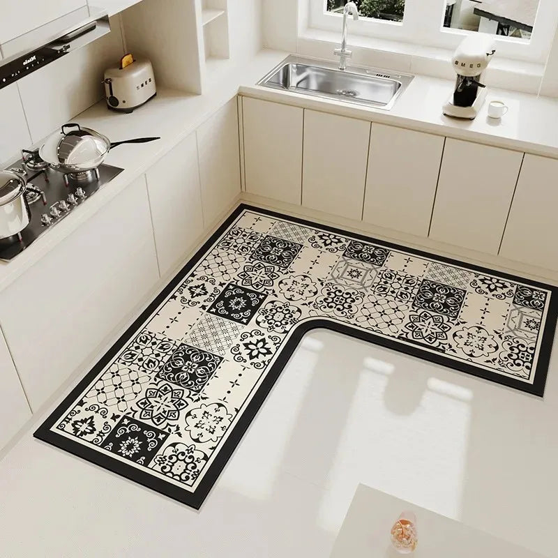 Light Luxury Simple Decorate Kitchen Carpet L-shaped