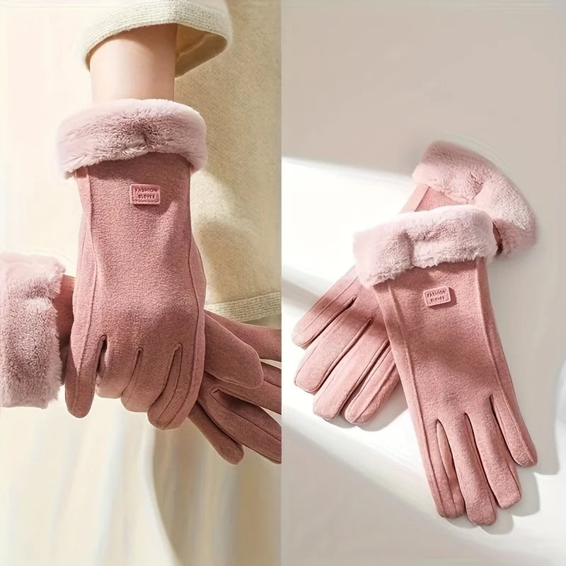 Ladies' winter and autumn outdoor warm gloves