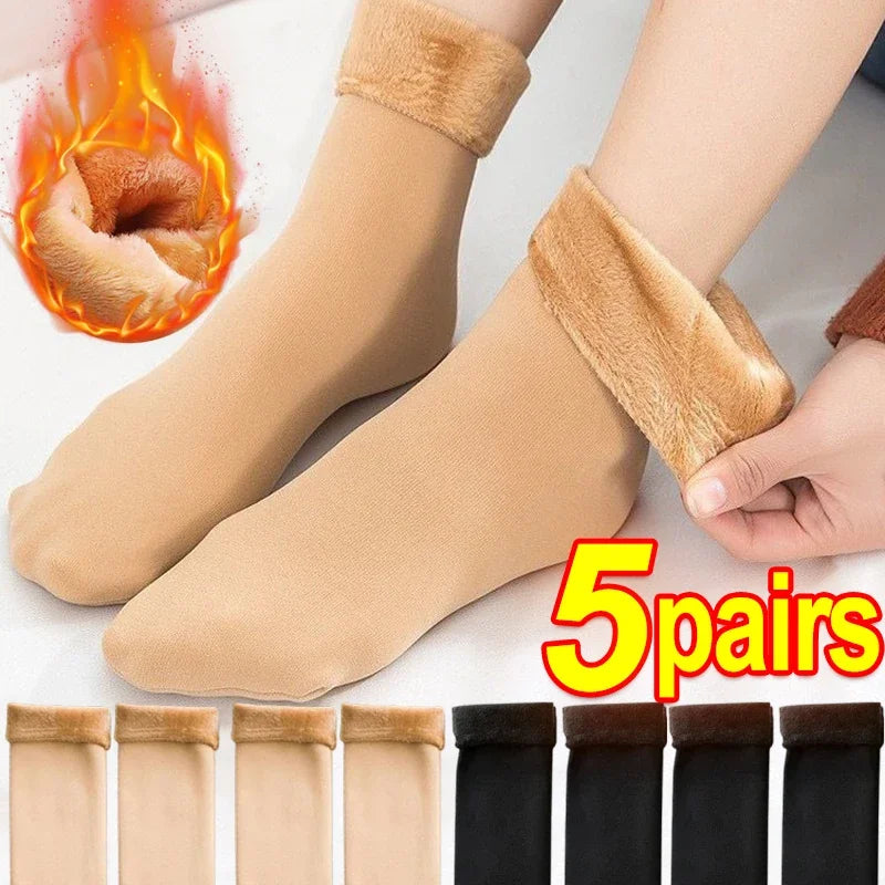 Women Winter Thicken Warm Short Socks- 1/2/4/5Pair