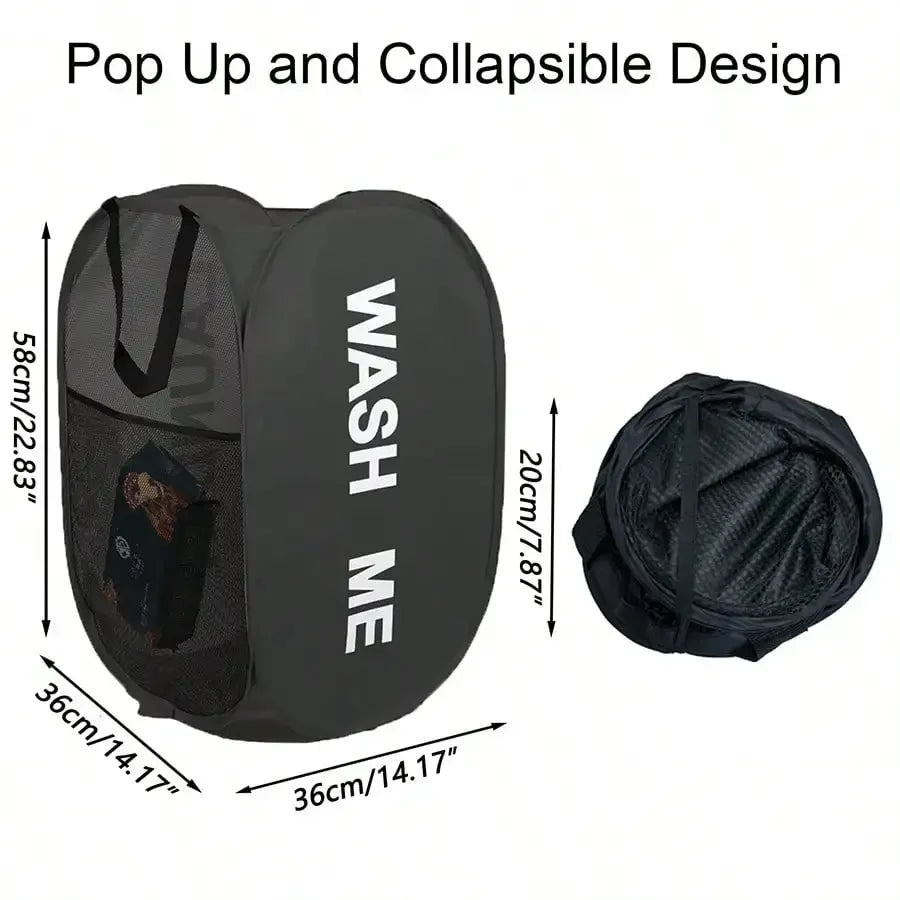 Portable Mesh Pop Up Laundry Hamper Wide Opening