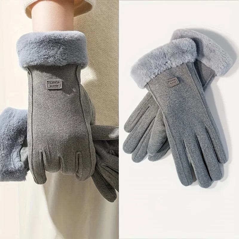 Ladies' winter and autumn outdoor warm gloves