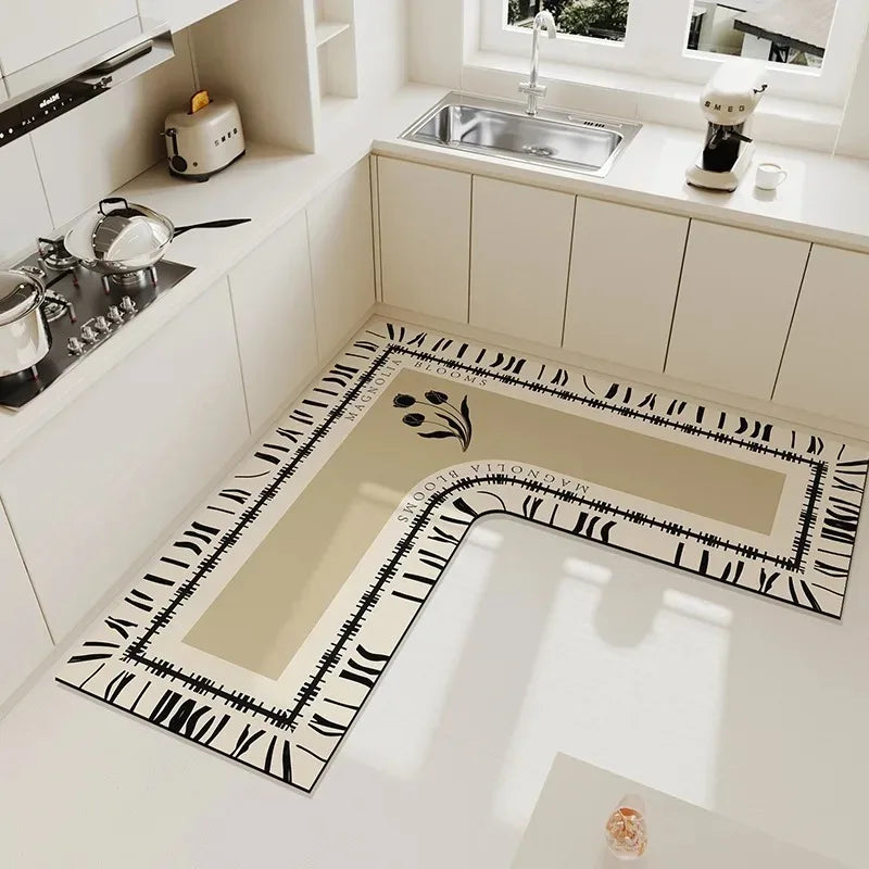 Light Luxury Simple Decorate Kitchen Carpet L-shaped