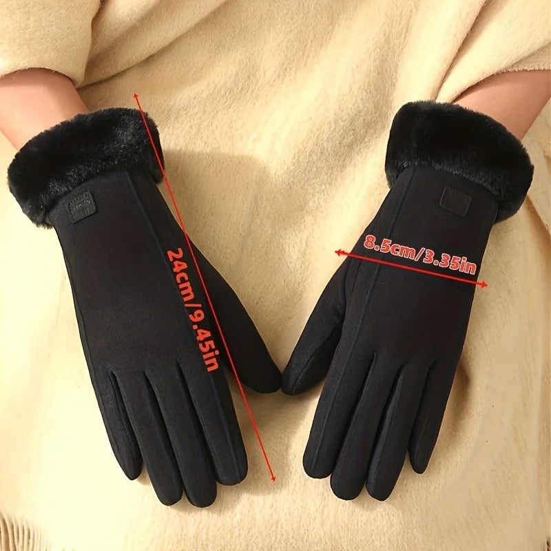 Ladies' winter and autumn outdoor warm gloves