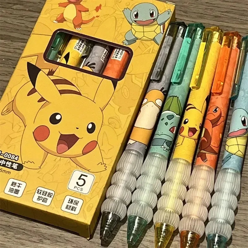 5-Pack Pokémon Cartoon Gel Pens
