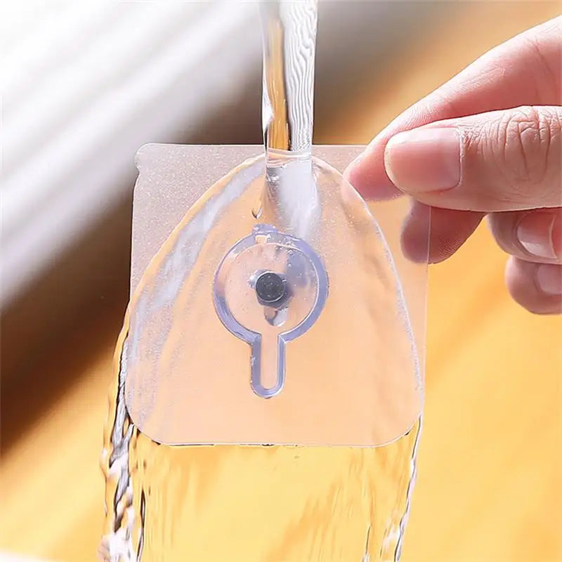 Self-Adhesive Clear Wall Hooks (10-Pack)