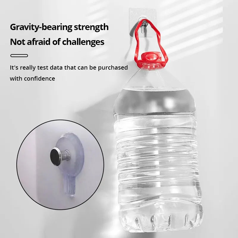 Self-Adhesive Clear Wall Hooks (10-Pack)