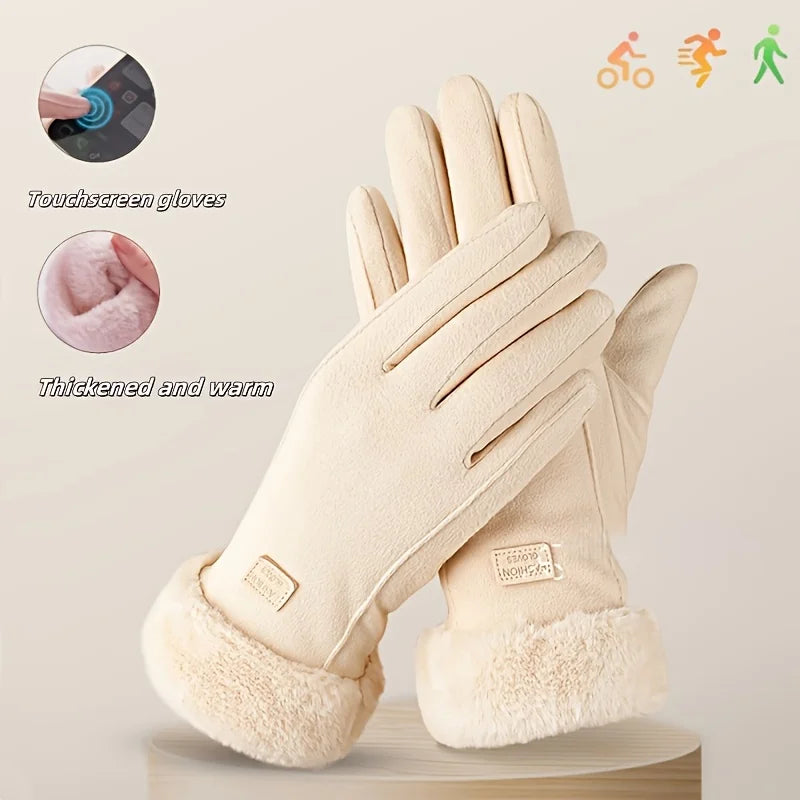 Ladies' winter and autumn outdoor warm gloves