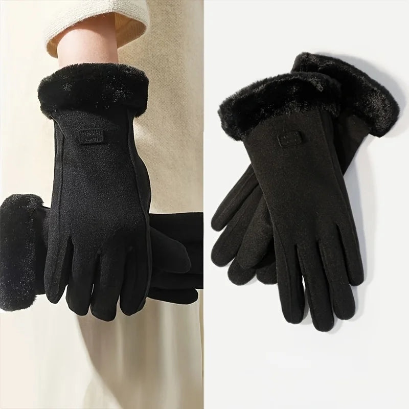 Ladies' winter and autumn outdoor warm gloves