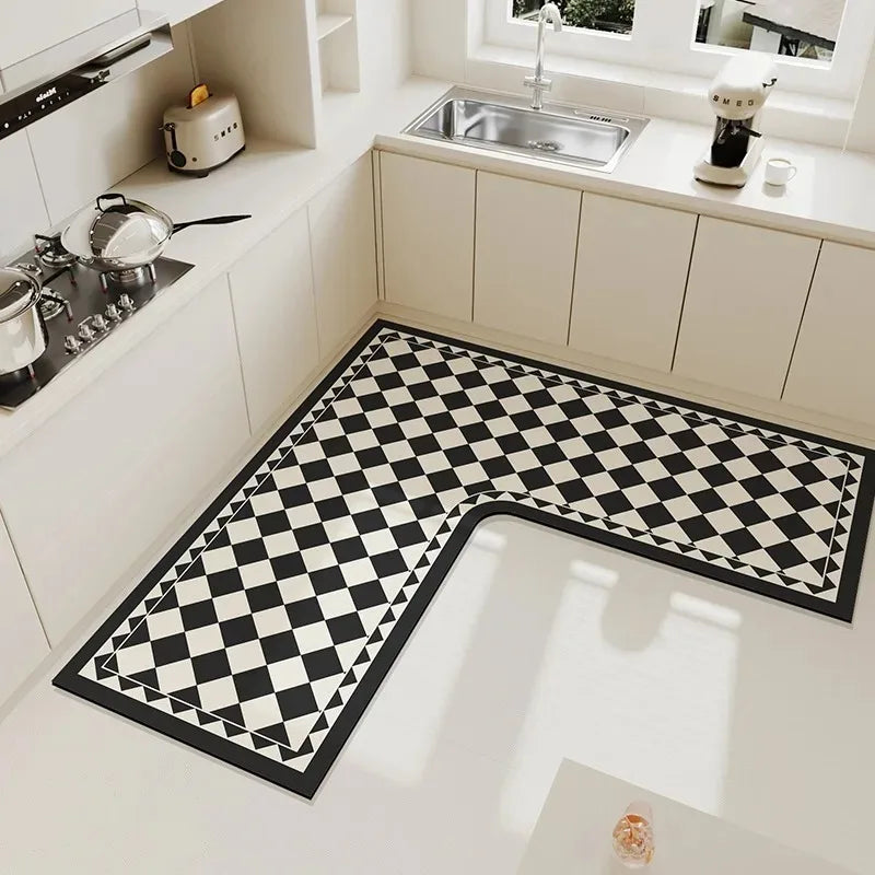 Light Luxury Simple Decorate Kitchen Carpet L-shaped