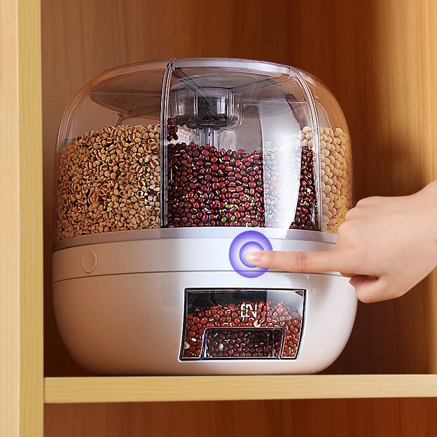 360° Rotating 6-Grid Food Dispenser