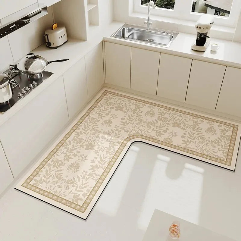 Light Luxury Simple Decorate Kitchen Carpet L-shaped