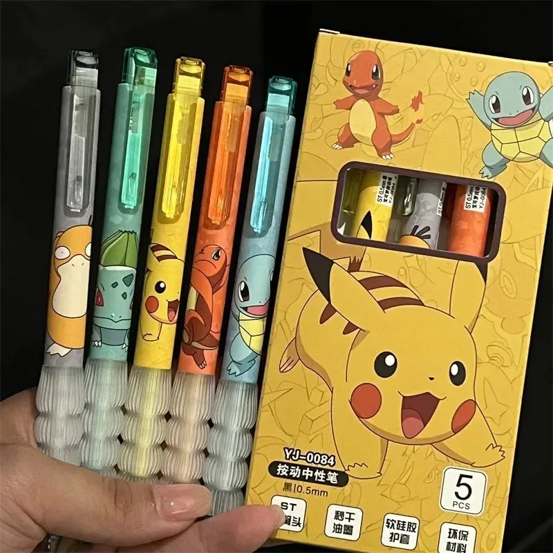 5-Pack Pokémon Cartoon Gel Pens